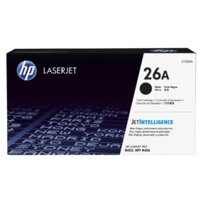 کارتریج لیزری اچ پی مدل HP 26A طرح داری عمر مفید 3100 عدد کپی می باشد  مناسب پرینترهای M402-MFPM426 هستند